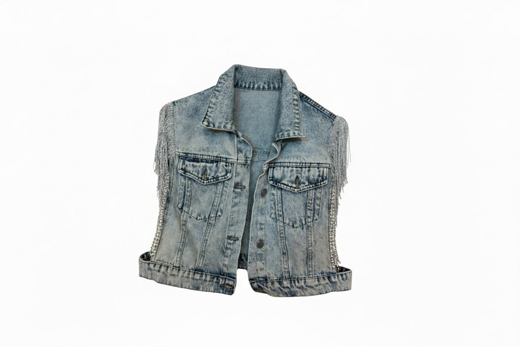 Denim Temptation Fringe LED Vest