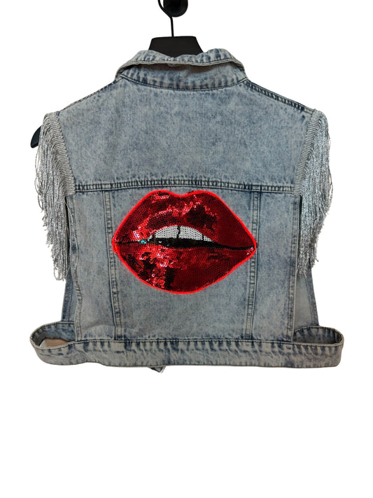 Denim Temptation Fringe LED Vest