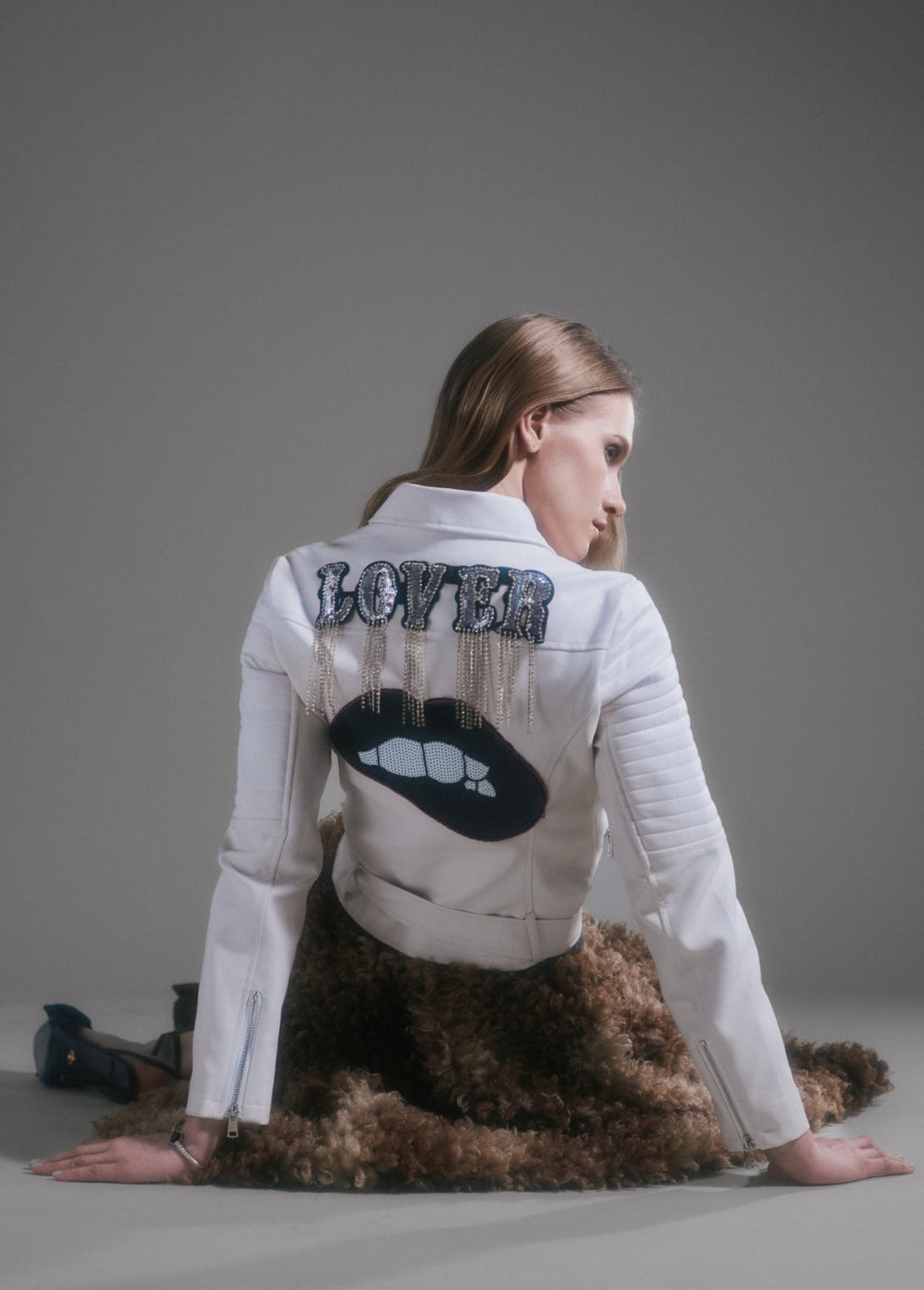 Lover's Radiance White LED Leather Jacket