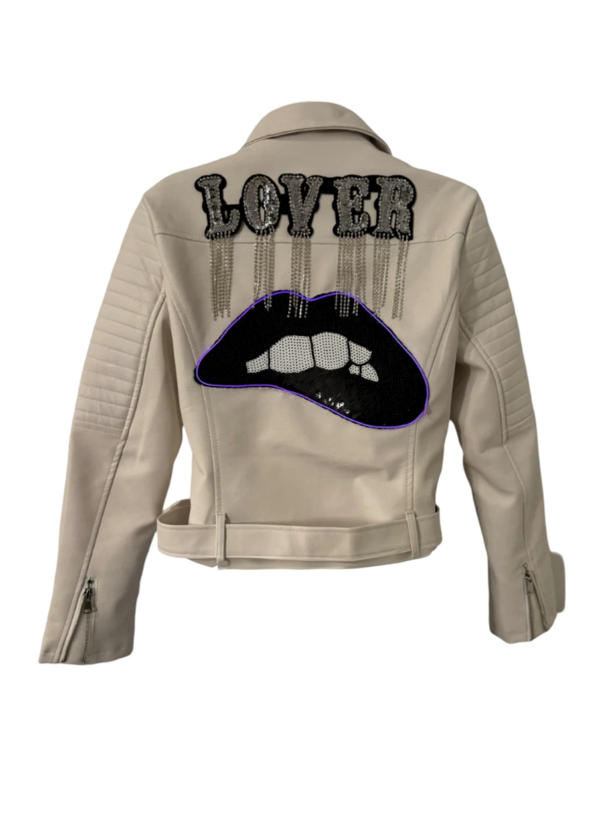 Lover's Radiance White LED Leather Jacket