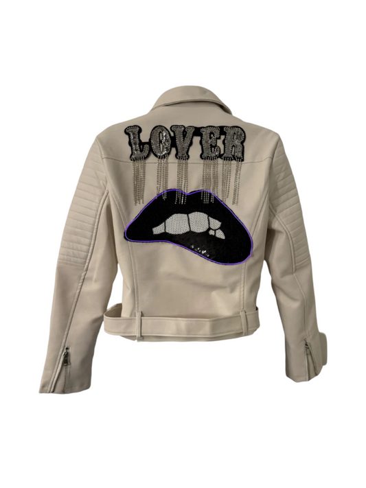 Lover's Radiance White LED Leather Jacket