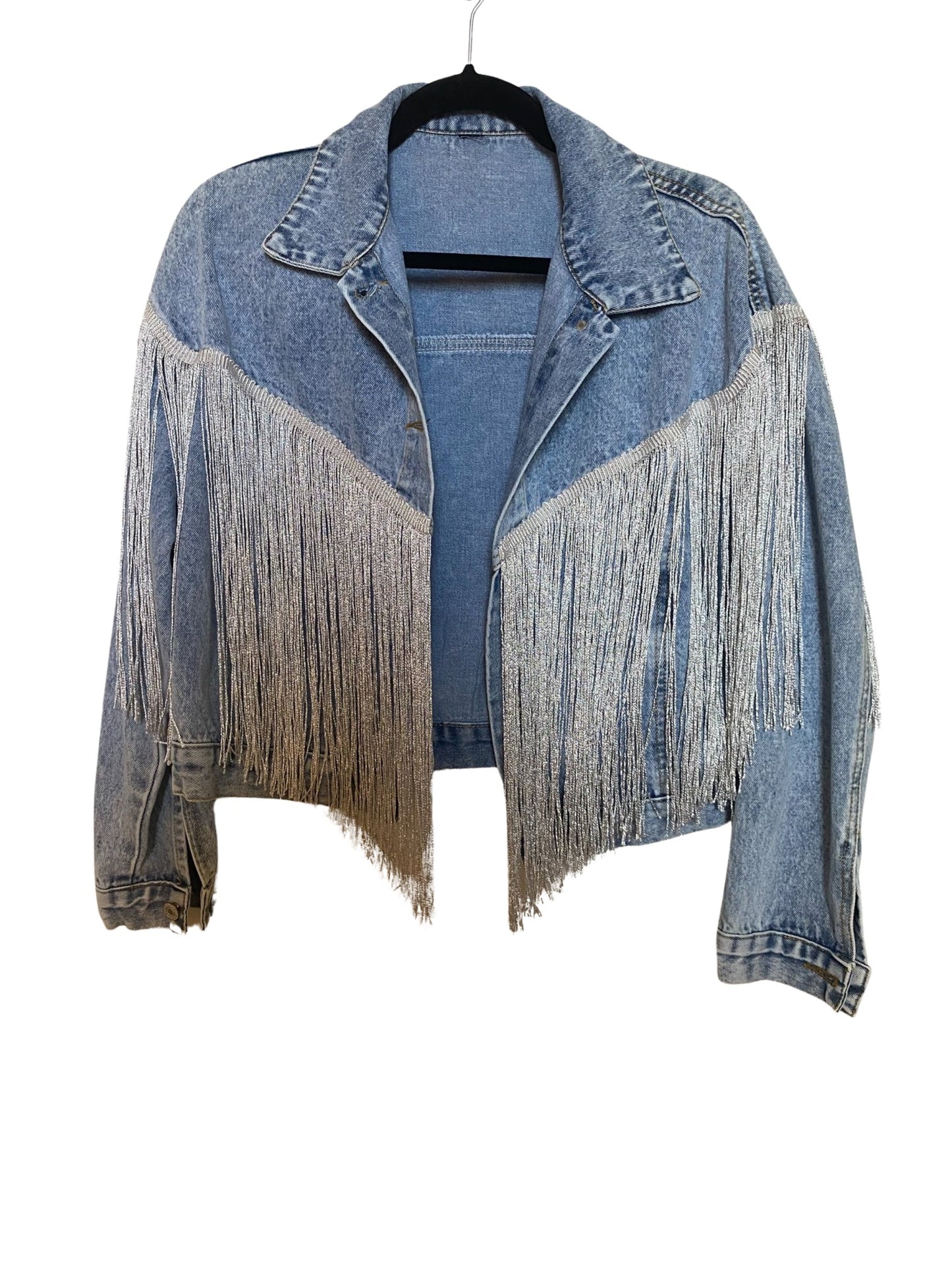 Queen of Hearts Denim Fringe LED Jacket